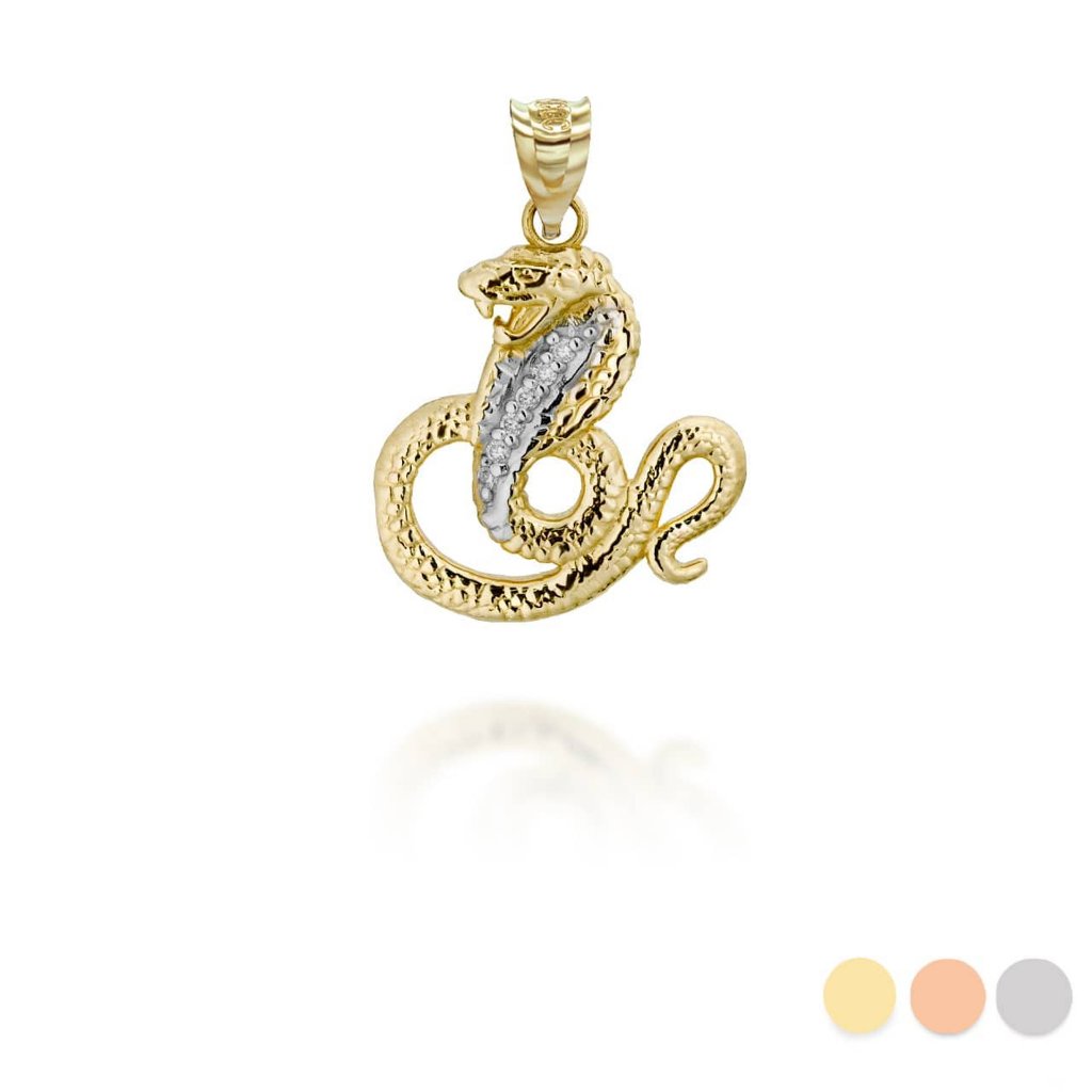 10k Solid Gold Chinese Lunar Year Of The Snake Diamond Pendant 275$